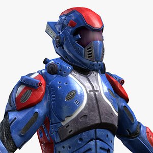 3d model sci-fi armor male character
