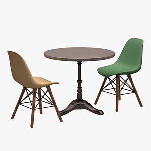 dinner set cafe 3d model