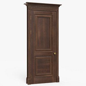 Classic Door Wood Mid Brown 3D model