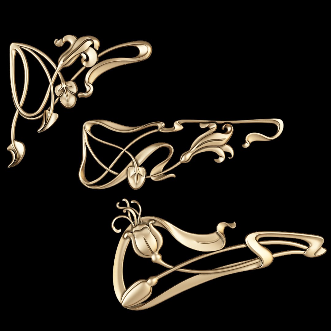 3D Art Nouveau Decor TurboSquid 1467323