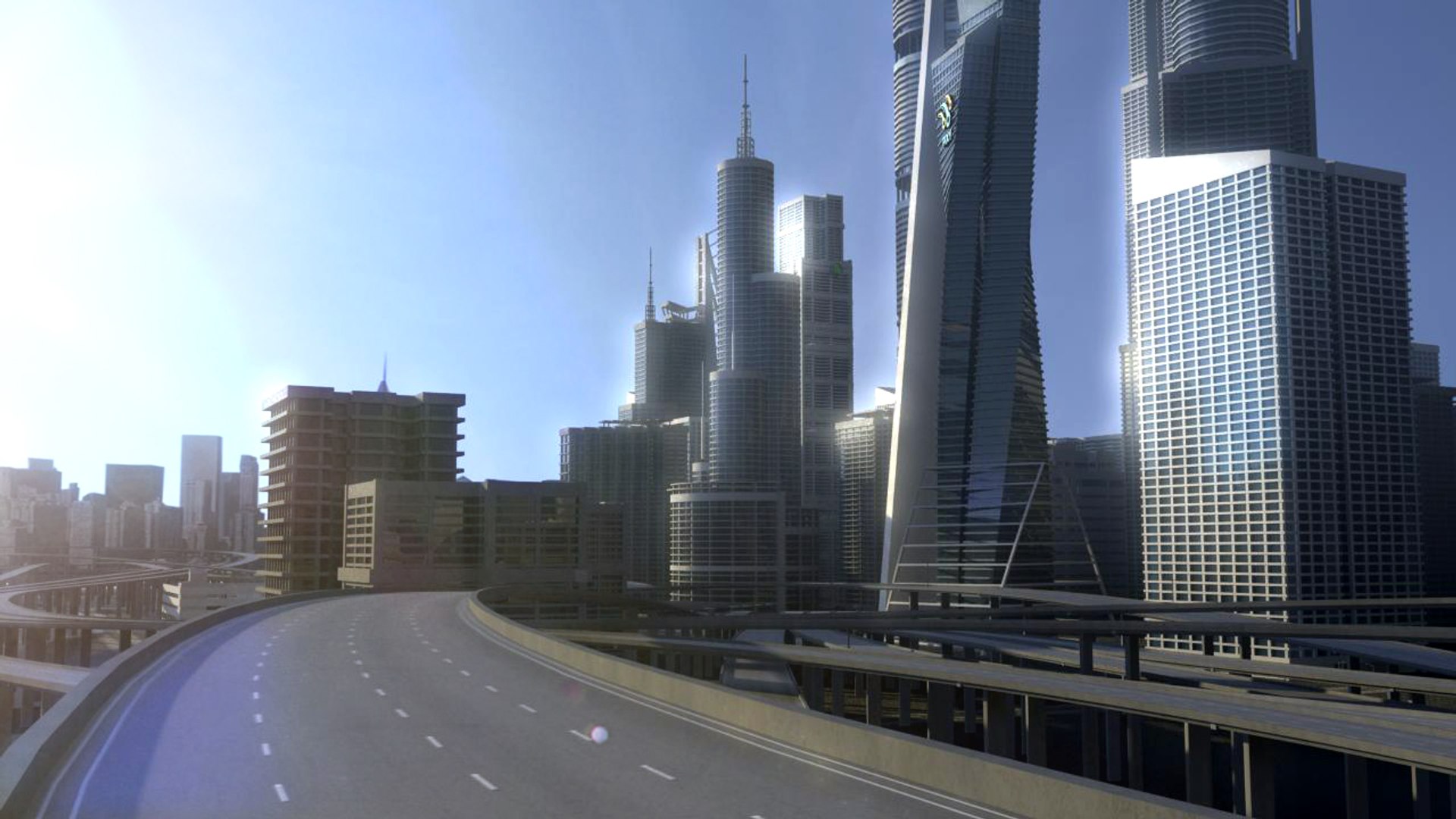 3D Freeway City Environment Model - TurboSquid 1339750