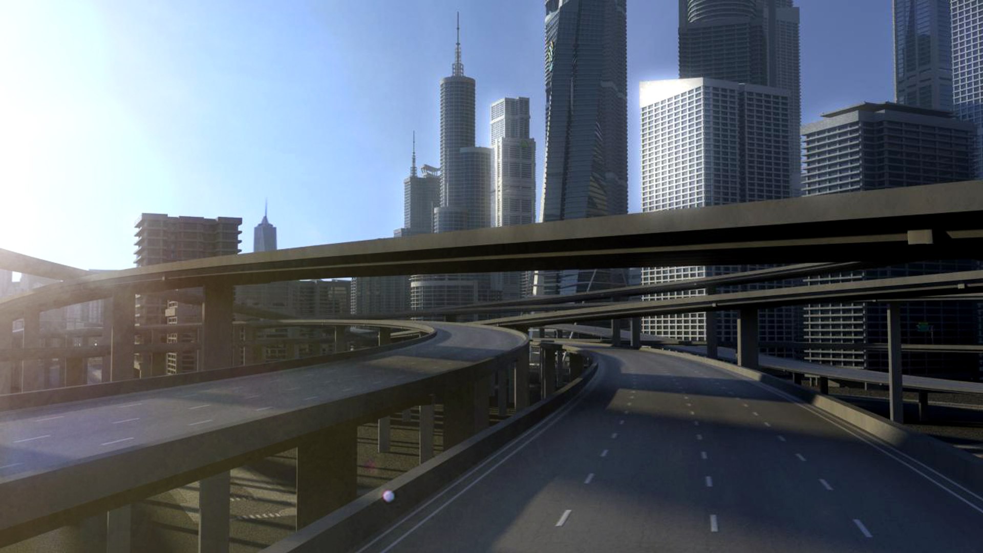 3D Freeway City Environment Model - TurboSquid 1339750