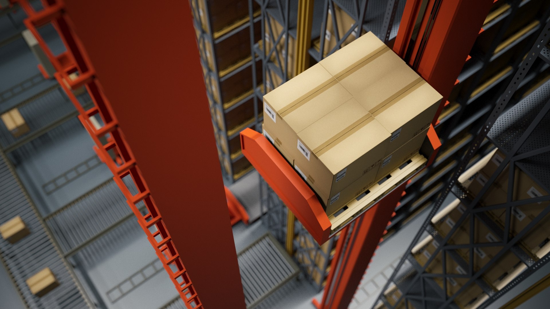 3D ASRS Warehouse - AGV - TurboSquid 2349146