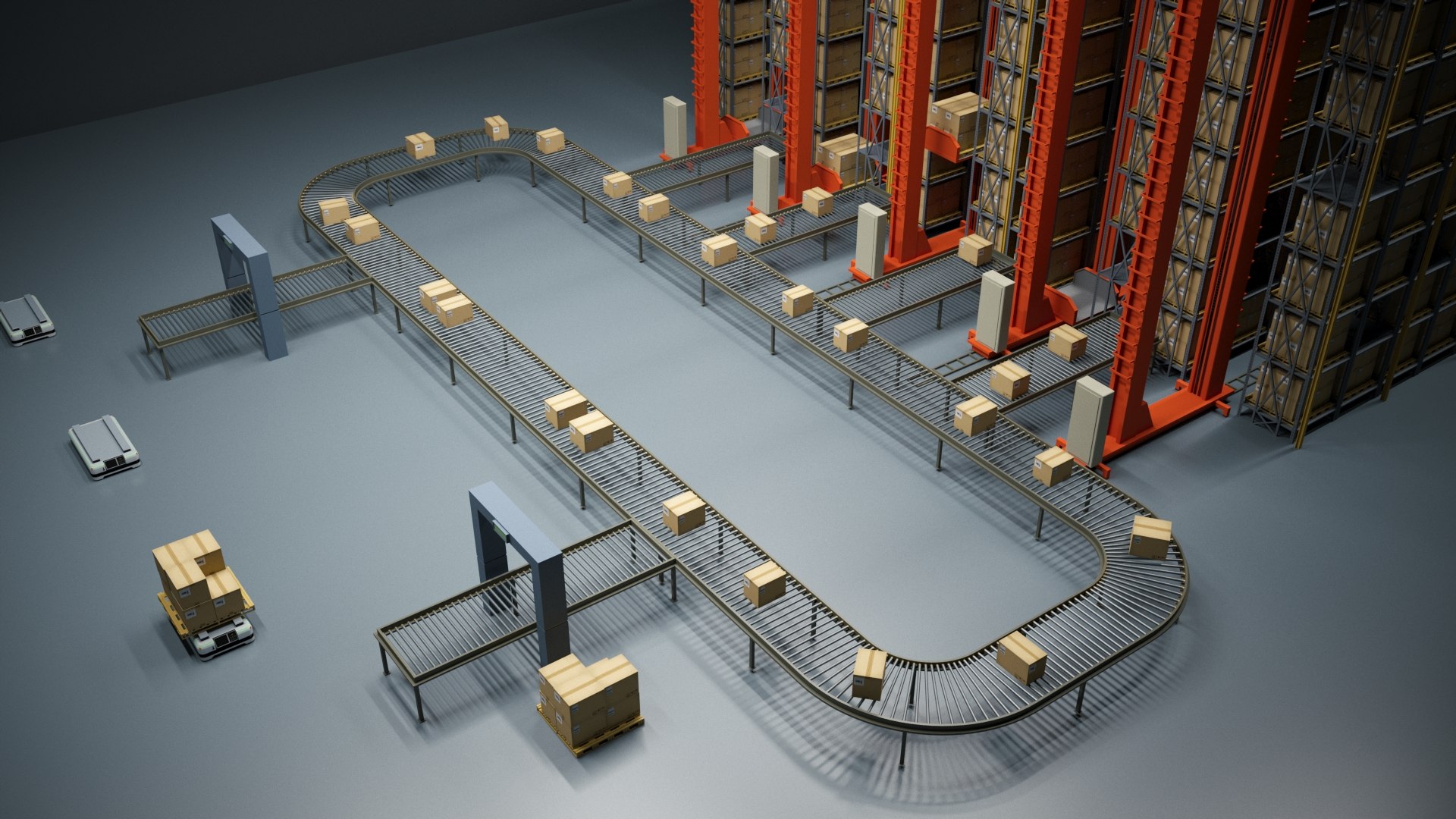 3D ASRS Warehouse - AGV - TurboSquid 2349146
