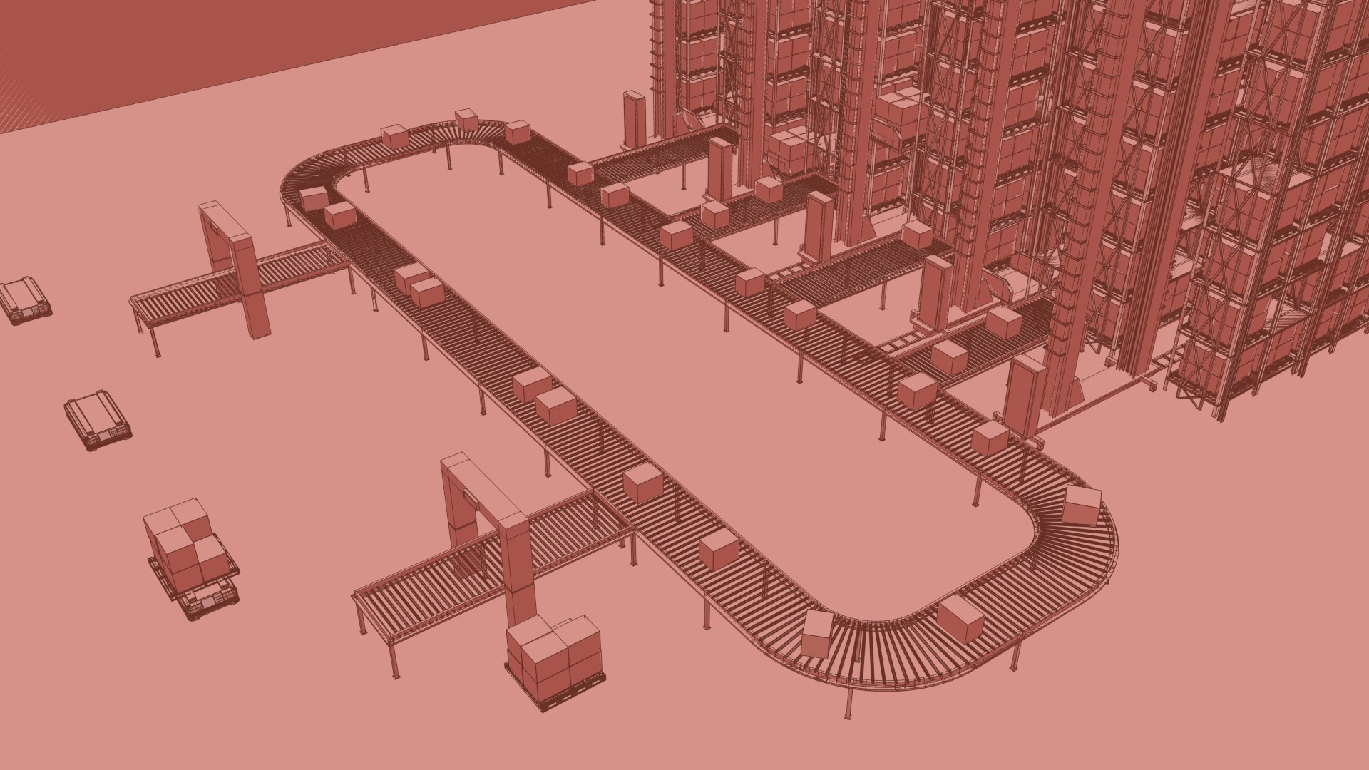 3D ASRS Warehouse - AGV - TurboSquid 2349146