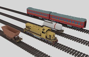 3D diesel locomotive