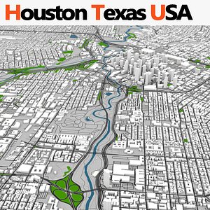 3D Houston City Texas USA