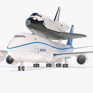 Boeing 747 with Space Shuttle on Connection Frame