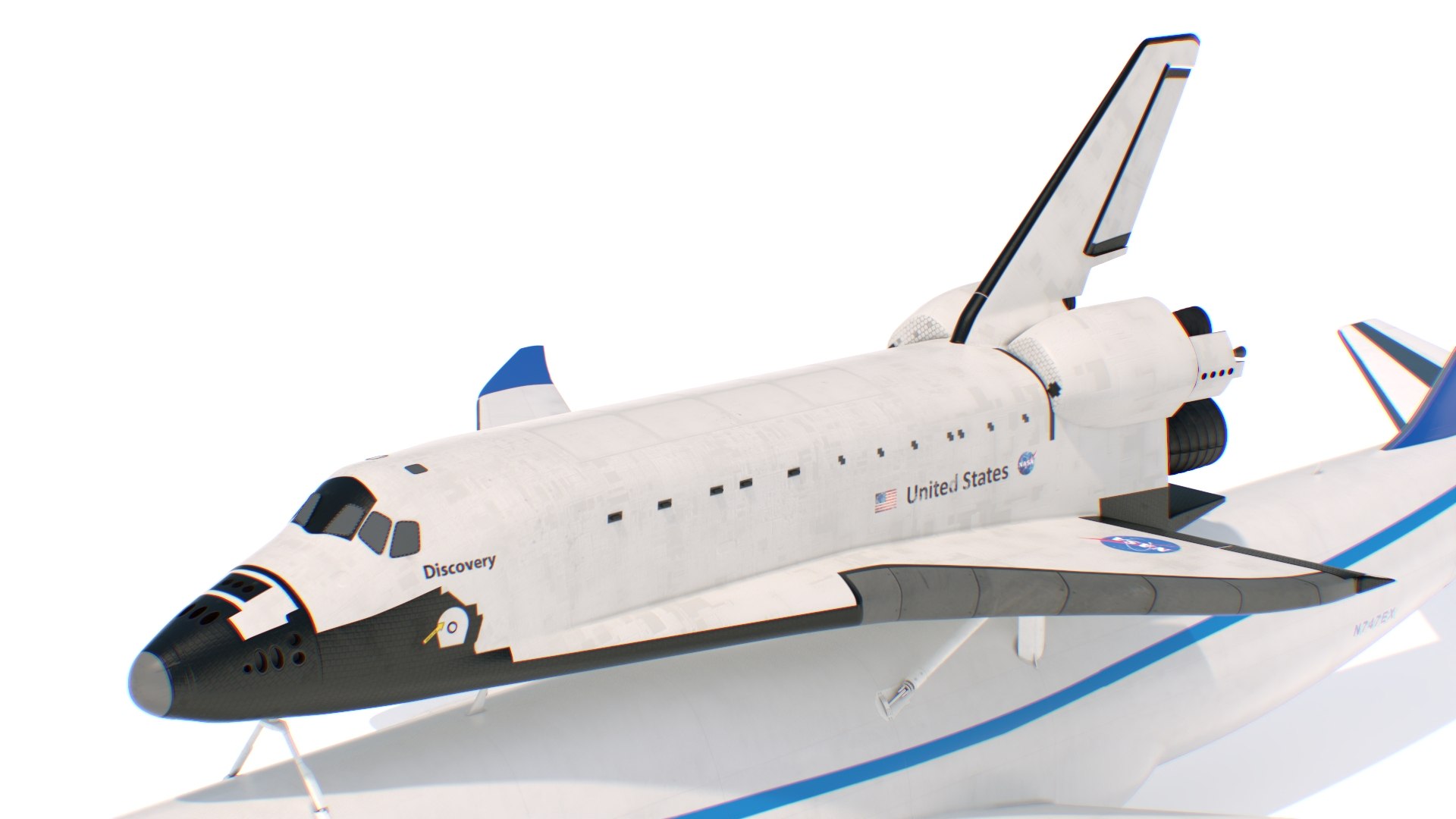 3D Boeing 747 With Space Shuttle On Connection Frame - TurboSquid 2368841