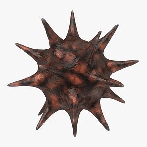 3d model virus 02 orange