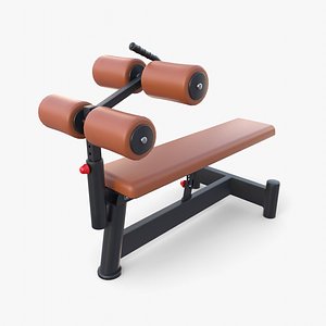 Adjustable crunch bench 3D model
