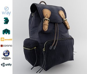 leather nylon rucksack women model