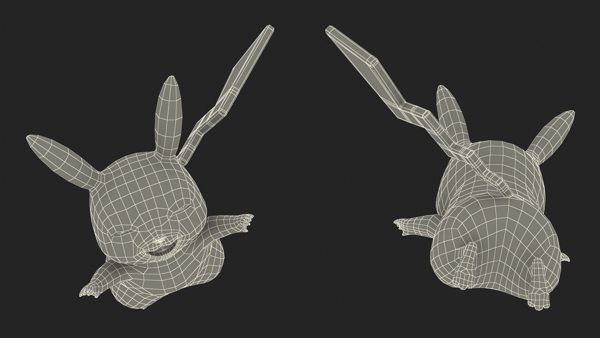 3D Happy Pikachu Character Fur Model - TurboSquid 2082854