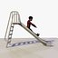 놀이터 슬라이드 놀고 애니메이션 9 살짜리 아프리카 소년
