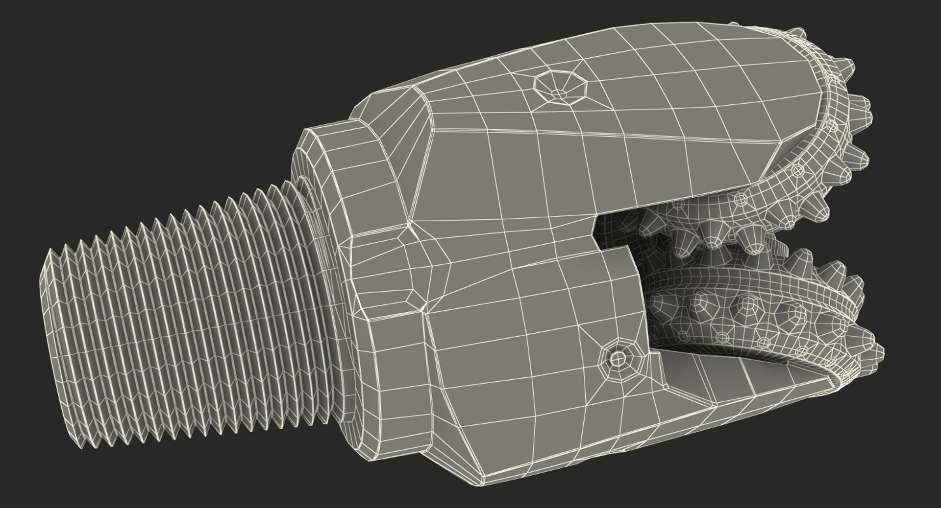 tricone button bit 3D model https://p.turbosquid.com/ts-thumb/TW/irD14o/aZoVd2fo/triconebuttonbit3dmodel015/jpg/1554297275/1920x1080/fit_q87/bd6765e24233fcdce60afa0f45b939b9231d4543/triconebuttonbit3dmodel015.jpg