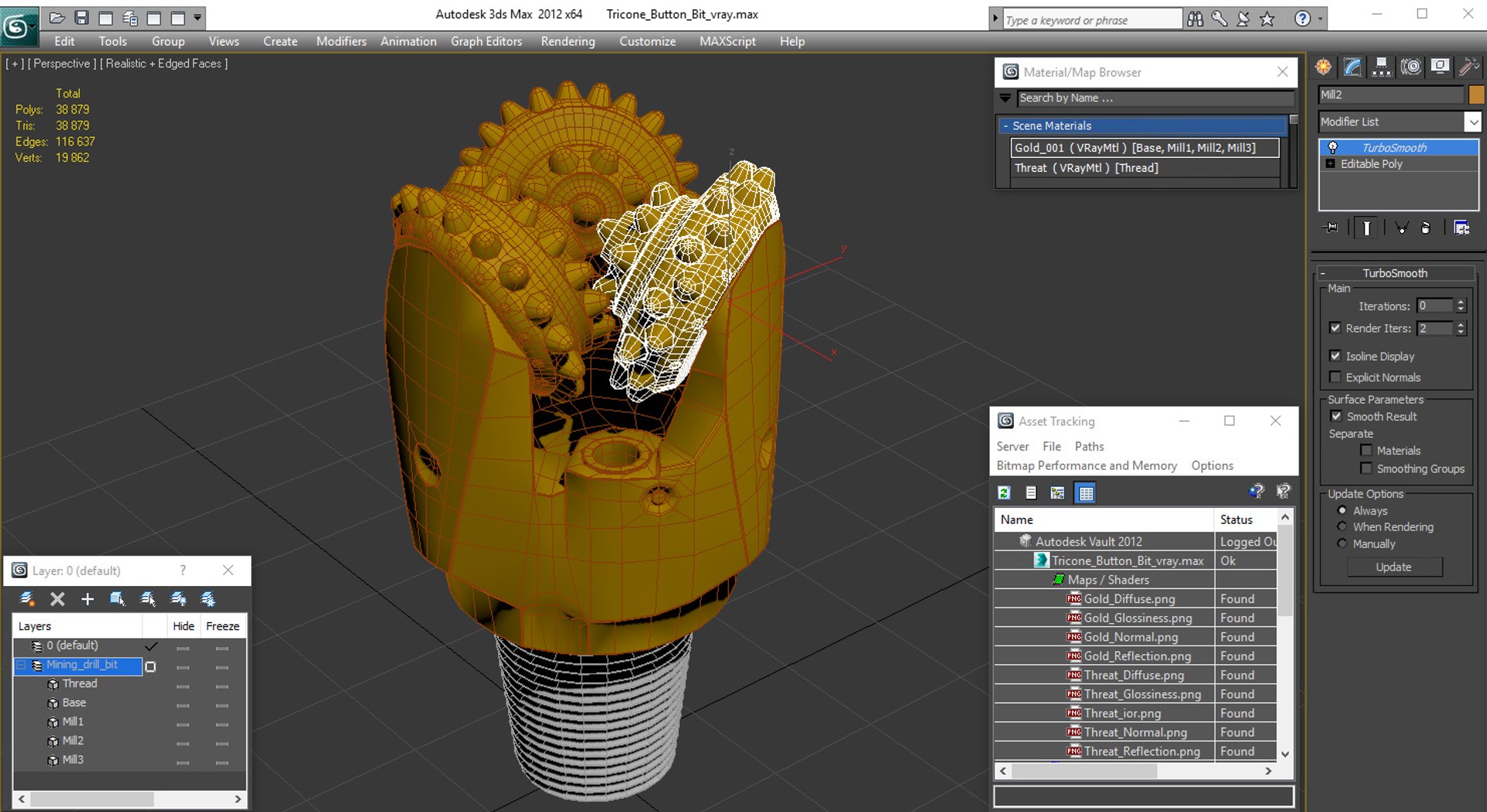 tricone button bit 3D model https://p.turbosquid.com/ts-thumb/TW/irD14o/crfD0d8W/triconebuttonbit3dmodel013/jpg/1554297266/1920x1080/fit_q87/62dc5c88eef2467a998cb05ab7bad5d921d9ac89/triconebuttonbit3dmodel013.jpg