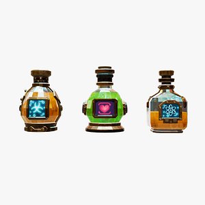 Bottles  of potion 3D