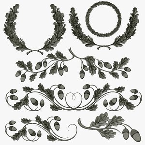 Oak leaves decor ornament