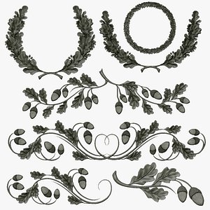 Oak leaves decor ornament