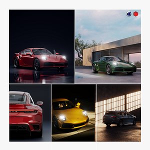 Automotive Lighting &amp; Studio Pack - 5 Pro C4D &amp; Redshift Scenes 3D model