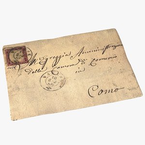 Old Paper Letter One Stamp 3D model