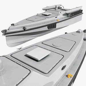 3D Military Naval Drone Boat Gray model