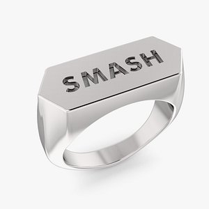3D Hexagonal Signet Ring
