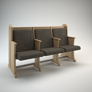 pew bench churches synagogues 3d model