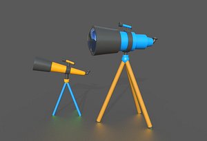 3D model telescope cartoon