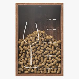 Wine cork box with experience scale