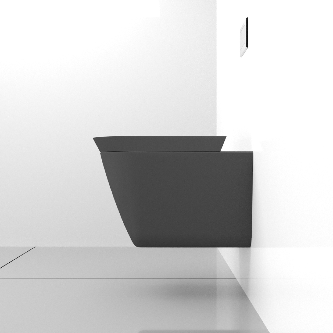 Matte black wall toilet 3D model TurboSquid 1737932