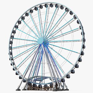 Seattle Great Ferris Wheel at Night