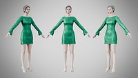 Dress 51 Emerald Velvet Green With Design