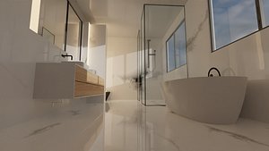 Fully Game ready low poly bathroom set 14models 3D model