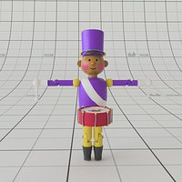 Rigged drummer wooden toy