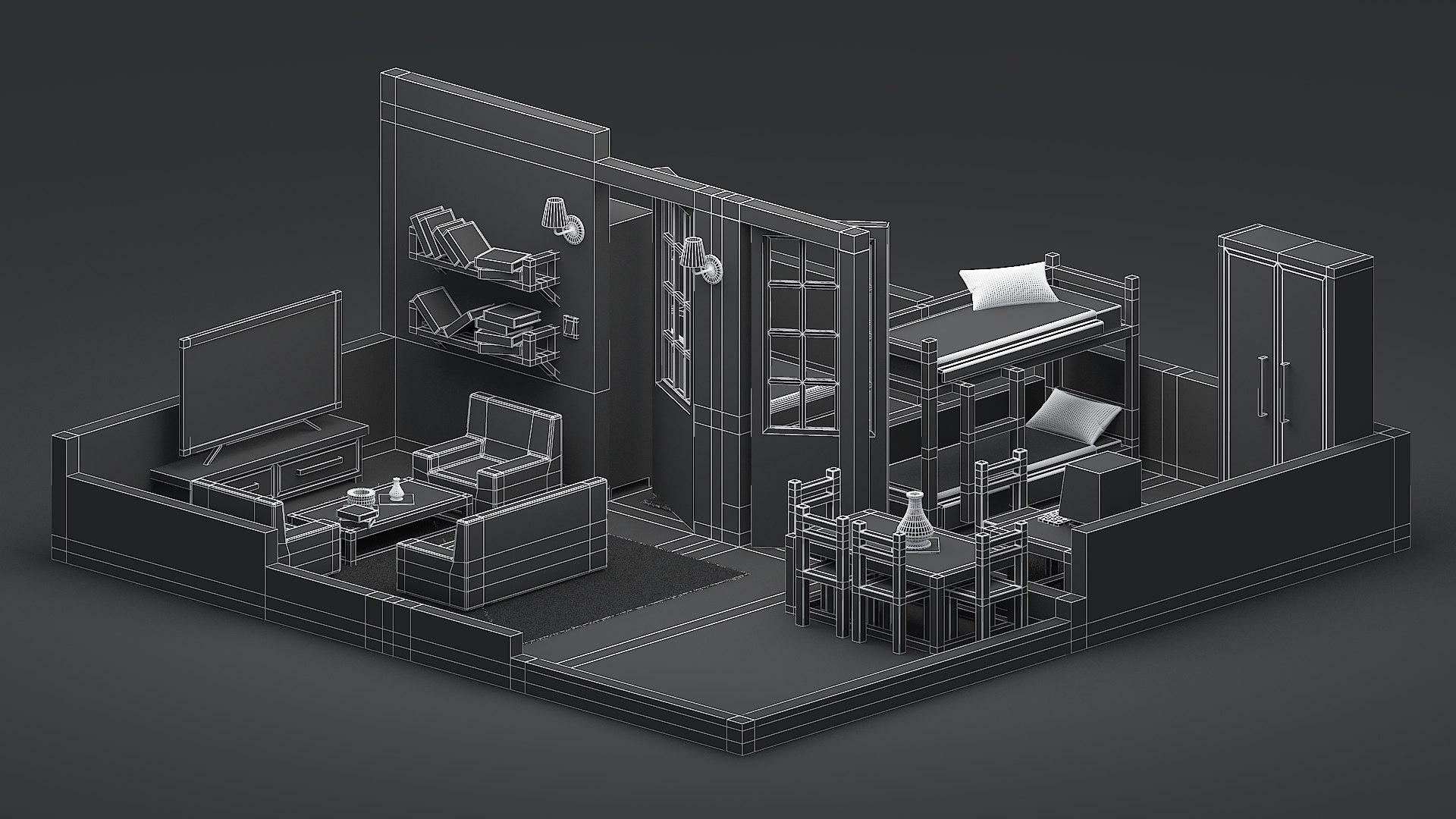 3D Isometric Modular Room 02 model https://p.turbosquid.com/ts-thumb/TX/QFU7Eo/Am/wireframe/jpg/1785252986/1920x1080/fit_q87/3bbb86e4c25e1af8b3e2de57c594c6a11652bd4e/wireframe.jpg