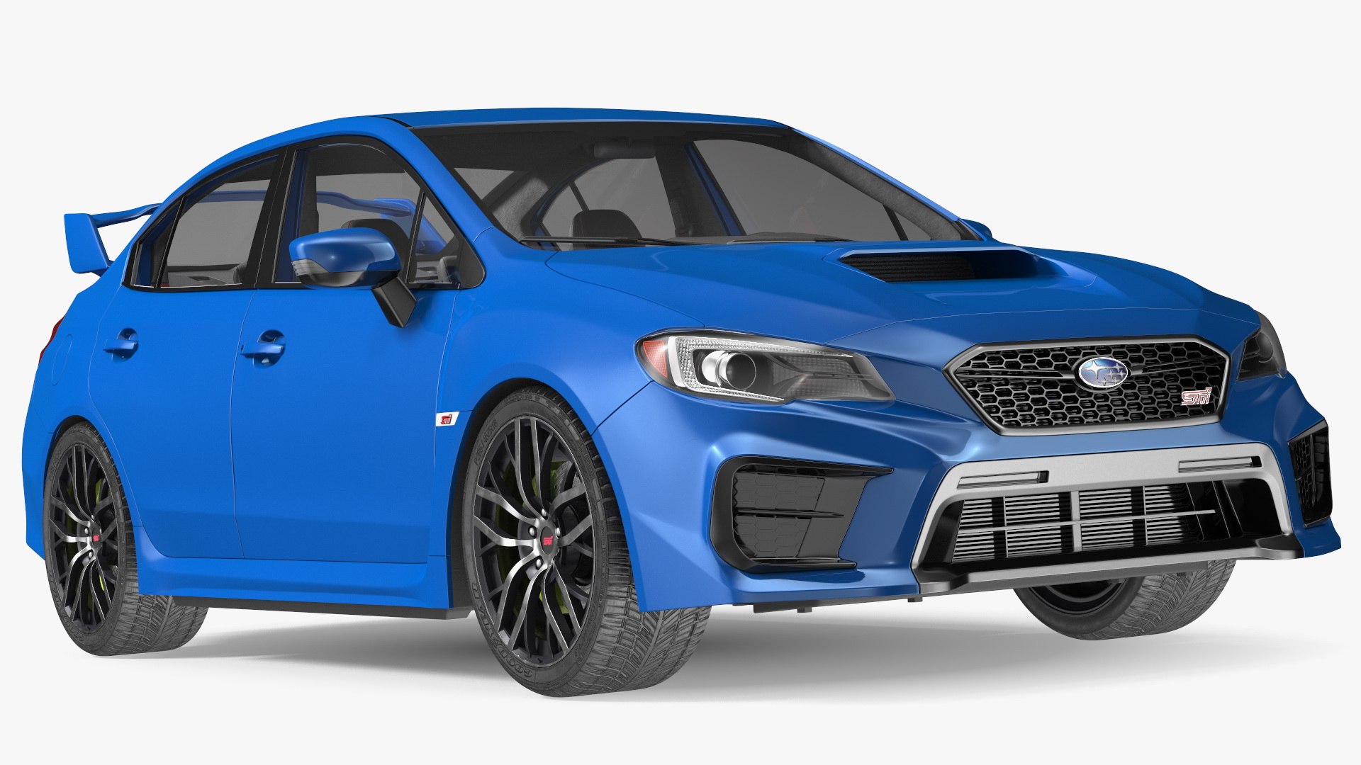 Subaru WRX 2021 Sedan Blue Rigged 3D model preview