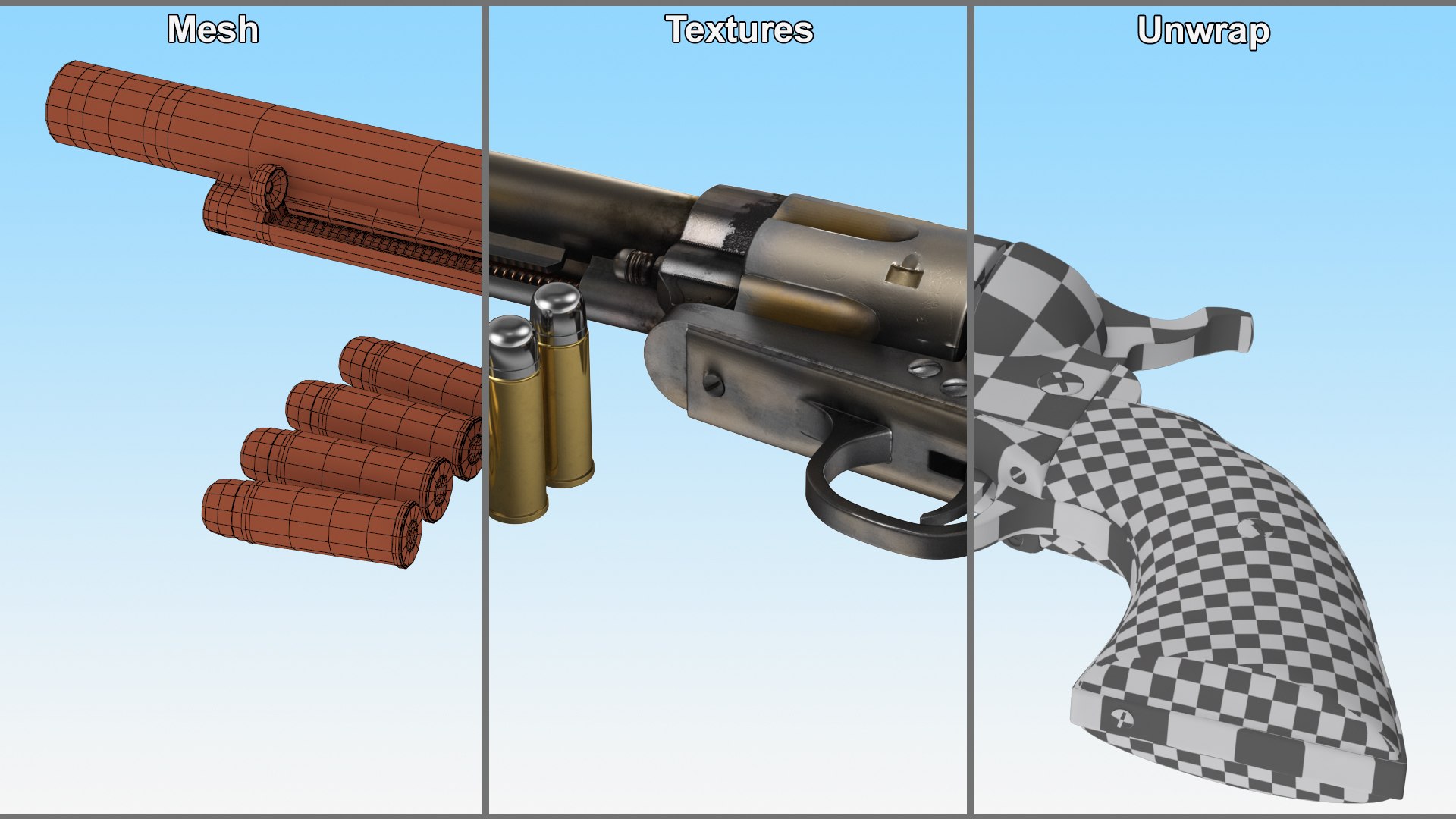 3D Revolver and Bullets model https://p.turbosquid.com/ts-thumb/TX/RGYLDx/Uf/revolverandbullets3dmodel010/jpg/1699626447/1920x1080/fit_q87/62eba633c35b82ed761047064aaff5e820c1a55e/revolverandbullets3dmodel010.jpg
