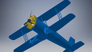9 cylinder radial engine plane 3D model