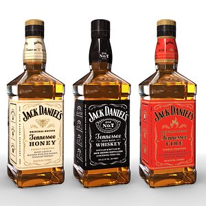 3D jack daniels bottles model