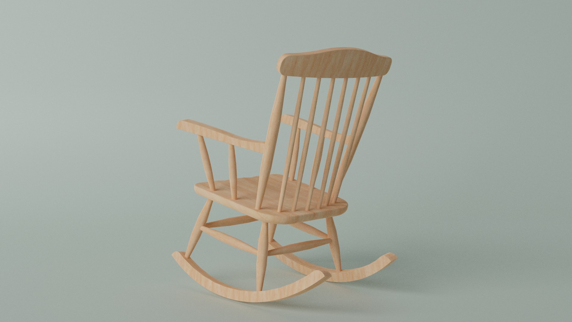 3D Wooden Rocking Chair Model - TurboSquid 1958068