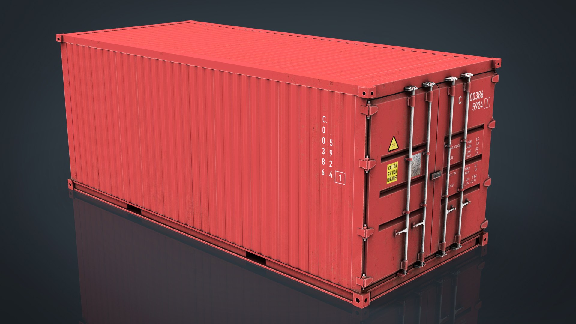 3D container red - TurboSquid 1353015