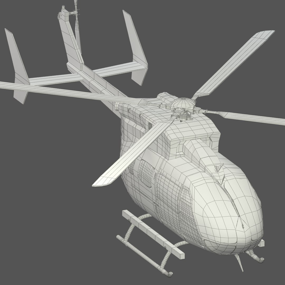 Emergency Eurocopter Ec145 Helicopter 3d Fbx