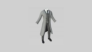 Gentleman Outfit 07 Light Gray - Character Design Fashion 3D model
