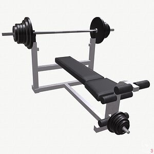 Weight Bench Low Poly Game Ready Low-poly