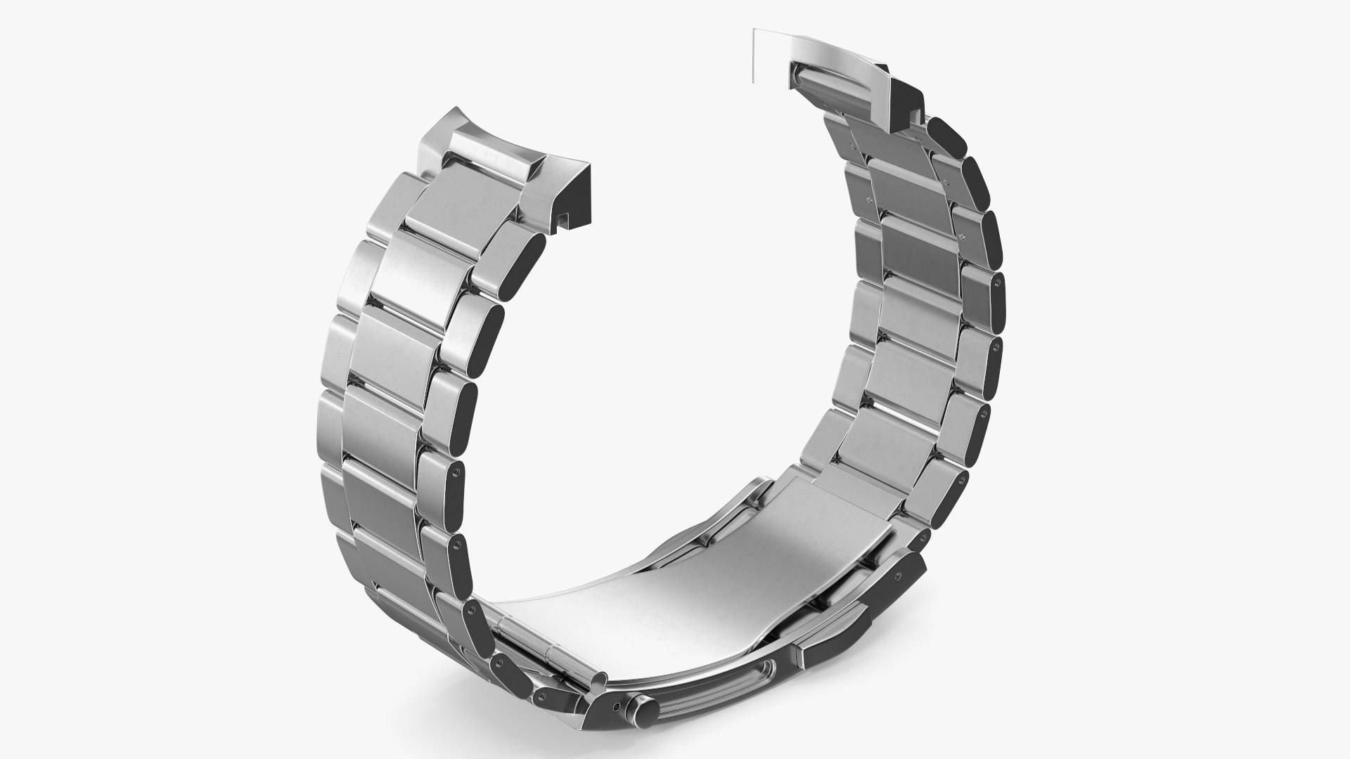 Metal Link Watch Strap Silver 3D model preview