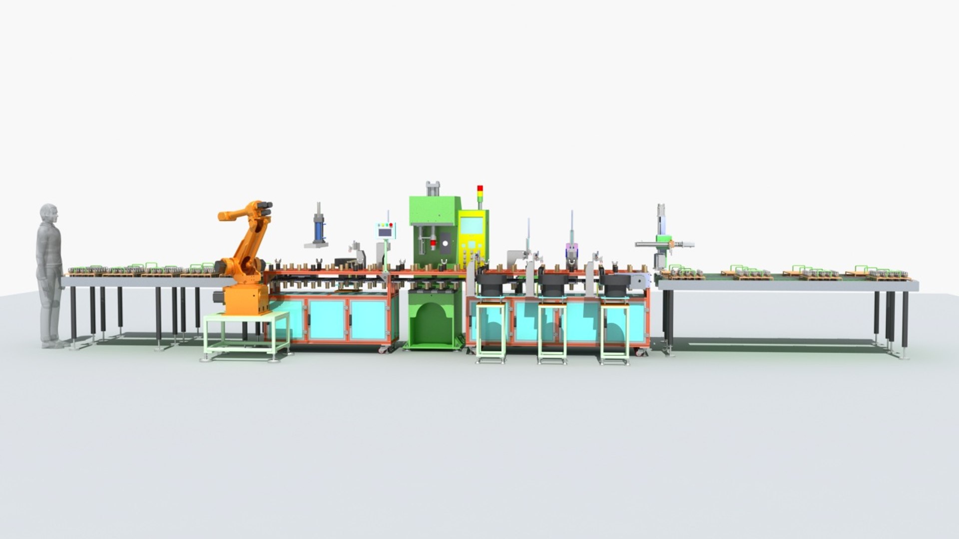 3D Industrial Equipment 21 - Universal Joint Production Line Model ...