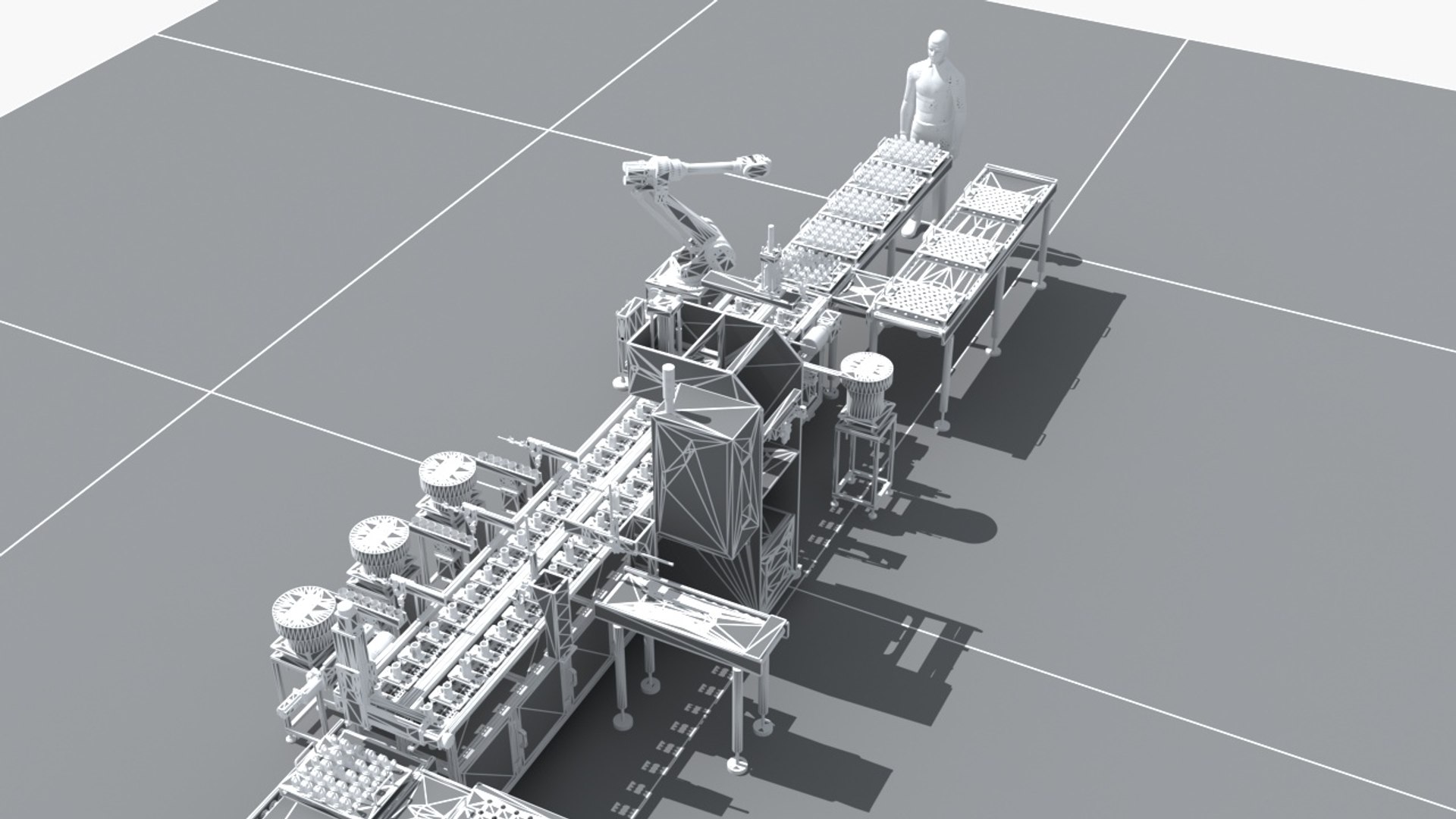3D Industrial Equipment 21 - Universal Joint Production Line Model ...