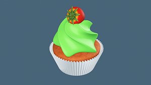 3D Strawberry Cupcake