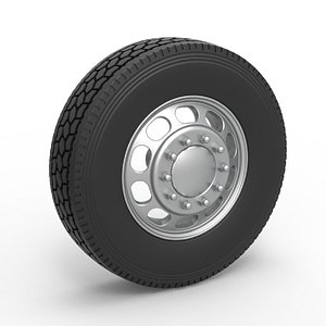 Diecast Front custom wheel of semi truck Version 4 Scale 1 to 25 model